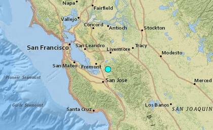 Uno de los sismos más fuertes de las últimas horas en territorio continental de Estados Unidos ocurrió cerca de Milpitas, California