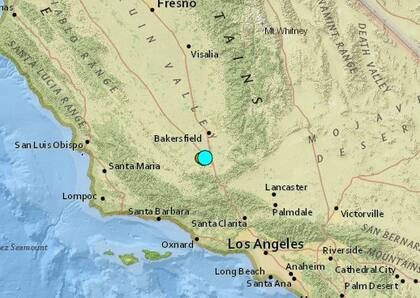 Uno de los sismos más fuertes de las últimas horas en territorio continental de Estados Unidos ocurrió cerca de
Grapevine, California