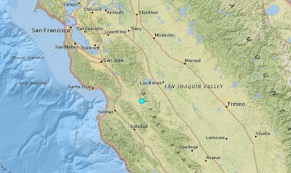 Uno de los sismos más fuertes de las últimas horas en territorio continental de Estados Unidos ocurrió cerca de Tres Pinos, California