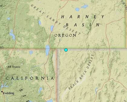 Uno de los sismos más fuertes de las últimas horas en territorio continental de Estados Unidos ocurrió cerca de la localidad de Fort Bidwell, California