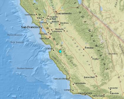 Uno de los sismos más fuertes de las últimas horas en territorio continental de Estados Unidos ocurrió cerca de la localidad de Pinnacles, California