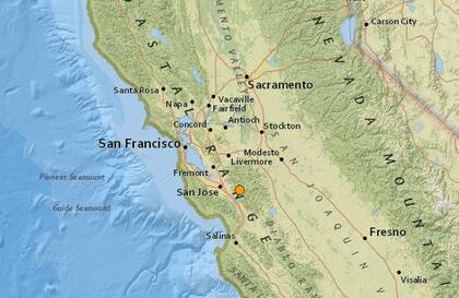 Uno de los temblores más fuerte de las últimas 24 horas en territorio continental estadounidense ocurrió cerca de Morgan Hill, California