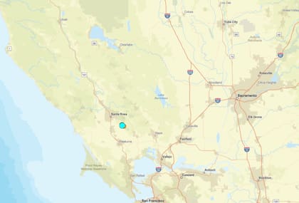 Uno de los temblores más fuertes de las últimas 24 horas en territorio continental estadounidense ocurrió cerca de Glen Ellen, California