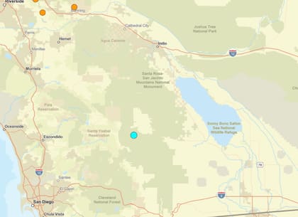 Uno de los temblores más fuertes de las últimas 24 horas en territorio continental estadounidense ocurrió cerca de Borrego Springs, California