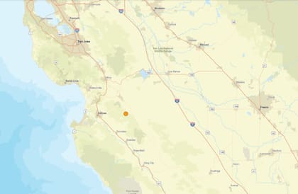 Uno de los temblores más fuertes de las últimas 24 horas en territorio continental estadounidense ocurrió cerca de Tres Pinos, California