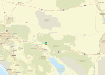 Uno de los temblores más fuertes de las últimas 24 horas en territorio continental estadounidense ocurrió cerca de Indio, California