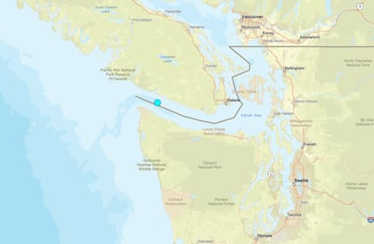 Uno de los temblores más fuertes de las últimas 24 horas en territorio continental estadounidense ocurrió cerca de Neah Bay, Washington