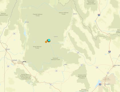 Uno de los temblores más fuertes de las últimas 24 horas en territorio continental estadounidense ocurrió cerca de Stanley, Idaho