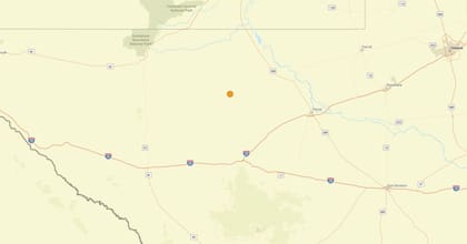 Uno de los temblores más fuertes de las últimas 24 horas en territorio continental estadounidense ocurrió cerca de Toyah, Texas