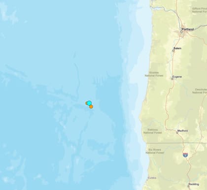 Uno de los temblores más fuertes de las últimas 24 horas en territorio continental estadounidense ocurrió cerca de Bandon, Oregon