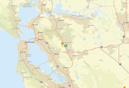 Uno de los temblores más fuertes de las últimas 24 horas en territorio continental estadounidense ocurrió cerca de San Ramon, California
