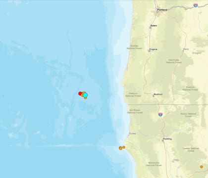 Uno de los temblores más fuertes de las últimas 24 horas en territorio continental estadounidense ocurrió cerca de Port Orford, Oregon