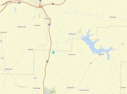 Uno de los temblores más fuertes de las últimas 24 horas en territorio continental estadounidense ocurrió cerca de Pleasant City, Ohio