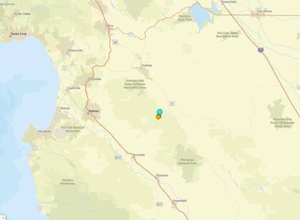 Uno de los temblores más fuertes de las últimas 24 horas en territorio continental estadounidense ocurrió cerca de Tres Pinos, California