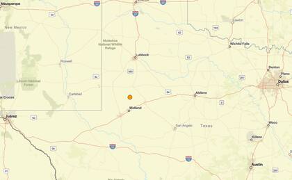 Uno de los temblores más fuertes de las últimas 24 horas en territorio continental estadounidense ocurrió cerca de Ackerly, Texas