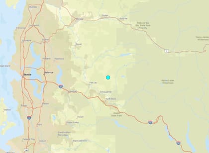Uno de los temblores más fuertes de las últimas 24 horas en territorio continental estadounidense ocurrió cerca de Snoqualmie, Washington