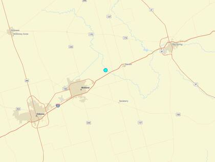 Uno de los temblores más fuertes de las últimas 24 horas en territorio continental estadounidense ocurrió cerca de Stanton, Texas
