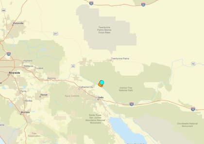 Uno de los temblores más fuertes de las últimas 24 horas en territorio continental estadounidense ocurrió cerca de Indio, California