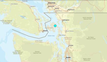 Uno de los temblores más fuertes de las últimas 24 horas en territorio continental estadounidense ocurrió en Orcas Island, Washington
