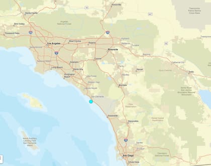 Uno de los temblores más fuertes de las últimas 24 horas en territorio continental estadounidense ocurrió cerca de San Clemente