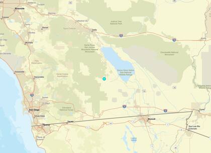 Uno de los temblores más fuertes de las últimas 24 horas en territorio continental estadounidense ocurrió cerca de Ocotillo Wells, California