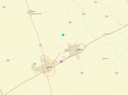 Uno de los temblores más fuertes de las últimas 24 horas en territorio continental estadounidense ocurrió cerca de Midland, Texas
