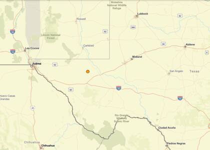 Uno de los temblores más fuertes de las últimas 24 horas en territorio continental estadounidense ocurrió cerca de Toyah, Texas