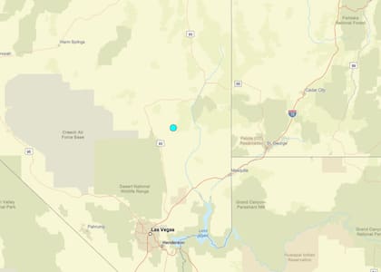 Uno de los temblores más fuertes de las últimas 24 horas en territorio continental estadounidense ocurrió cerca de Alamo, Nevada
