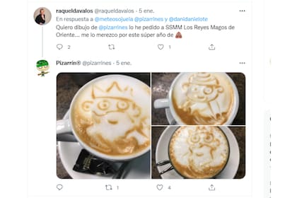 Uno de los usuarios mencionados, difundió las increíbles figuras que realizan en el bar sobre la espuma del café