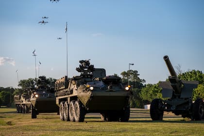Uno de los vehículos blindados a rueda Stryker 8x8 incorporados por el Ejército