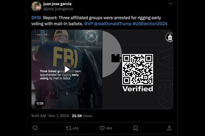 Uno de los videos desmentidos por el FBI muestra que la agencia supuestamente había detenido a tres grupos "que cometieron fraude electoral"