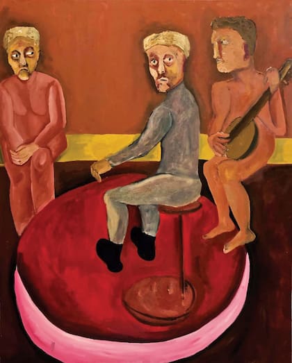 Uno de sus cuadros, "Madame Bicyclette”. Rocco firma bajo el seudónimo de Rhed.