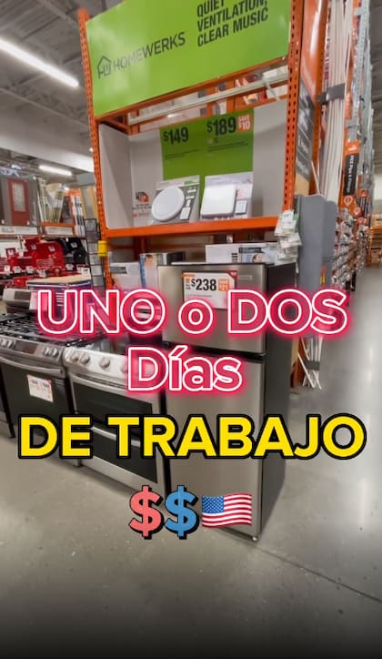 "Uno o dos días de trabajo": lo que cuesta comprar una heladera en Estados Unidos (Foto: Captura de video)