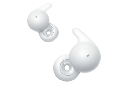 Unos auriculares Sony LinkBuds Open; el diseño abierto permite un mejor flujo de aire en el canal auditivo y del sonido exterior