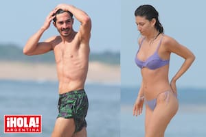 Úrsula y Chino tras un chapuzón en el mar en la brava de José Ignacio