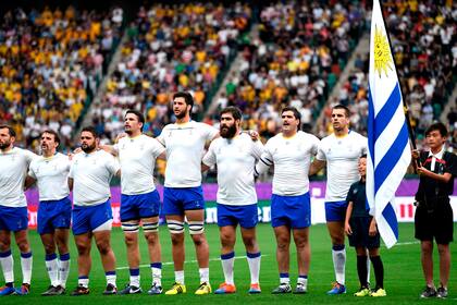 Los jugadores de Uruguay, en la previa de un partido del Mundial de Japón.