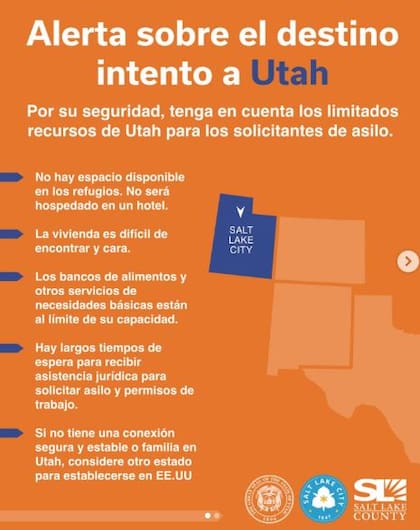 Utah imprimió volantes para advertir a los inmigrantes que el estado ya no tiene la capacidad de atenderlos