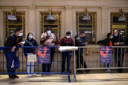 Vacunación en la Grand Central Terminal, en Nueva York