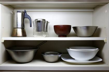 Vajillas en la cocina de Fumio Sasaki