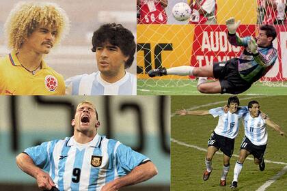 Valderrama, Maradona, Goycochea, Palermo, Lucho González y Tevez, protagonistas de los Argentina-Colombia de la Copa América