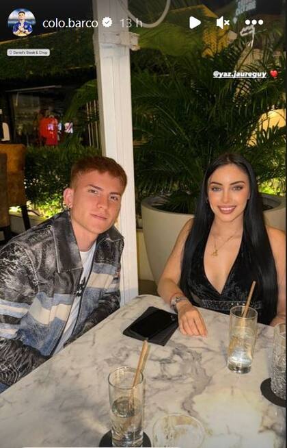 Valentín Barco subió una selfie junto a Yazmín Jaureguy en Aruba