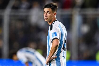 Valentin Gomez, con la camiseta de la selección en 2023, en San Juan