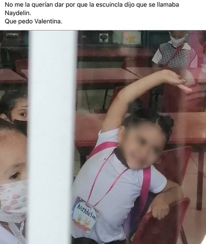 Valentina decidió cambiarse el nombre en el primer día de clases