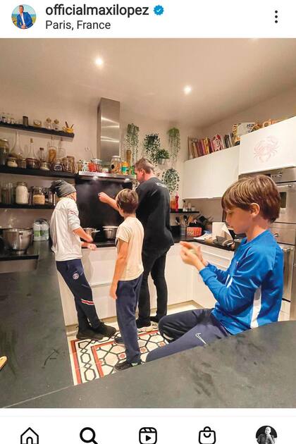 Valentino, Constantino y Benedicto, los hijos mayores de la empresaria y Maxi López, pasaron estos días en Milán con su papá.