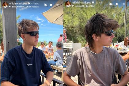 Valentino y Benedicto, disfrutando de Cariló (Foto: @officialmaxilopez)