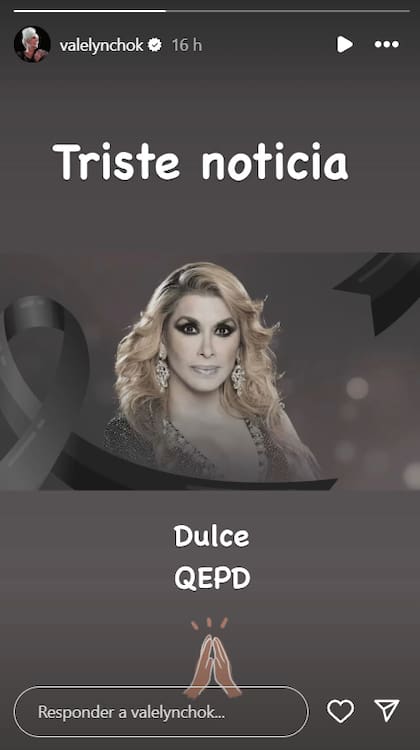 Valeria Lynch se despide de la artista mexicana Dulce