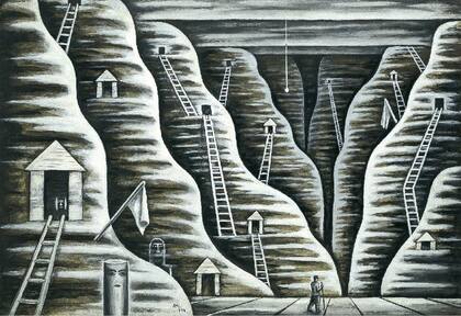 Valle hondo, témpera sobre papel, 1944