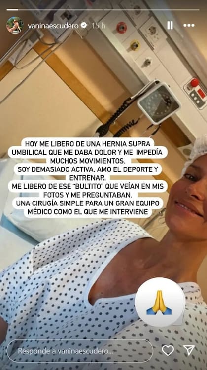 Vanina Escudero fue operada de una hernia, motivo por el que no asistió al cumpleaños de su hermana el pasado 27 de septiembre (Foto: Instagram captura)