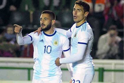 Vargas, y un festejo en la selección Sub 23