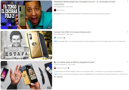 Varios canales de YouTube recibieron un Escobar Fold para promocionarlo, pero notaron que el teléfono era una estafa (YouTube)